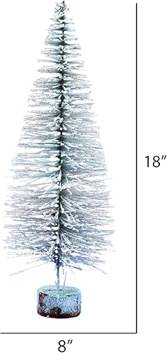 Miniatura 9 de Vickerman Árbol de Navidad artificial de pueblo flocado de 10 pulgadas, sin luz, paquete múltiple de árboles sintéticos cubiertos de nieve,