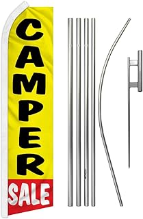 Camper Sale Swooper Advertising Flag & Pole Kit - Perfect for Car Lots, Dealerships, Used Car Dealers, RV Dealers