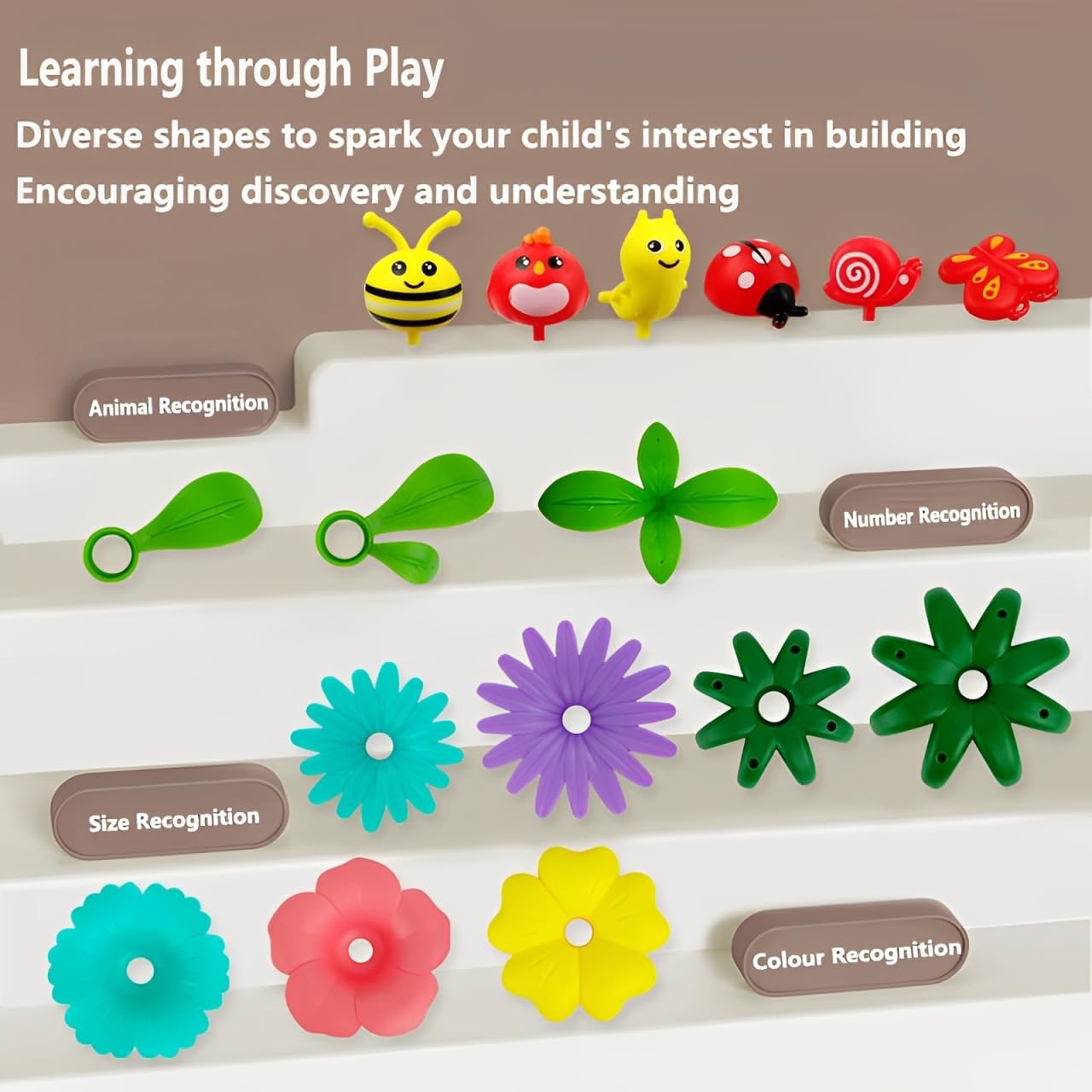 LITTLECUCU Flower Garden Building Toy Set - 192 PCS Kids Garden Toys for 3 Year Old Girls, Creative Construction Toys for 3 Year Olds, Educational STEM Toy for Toddlers Age 3-5 - Image 4
