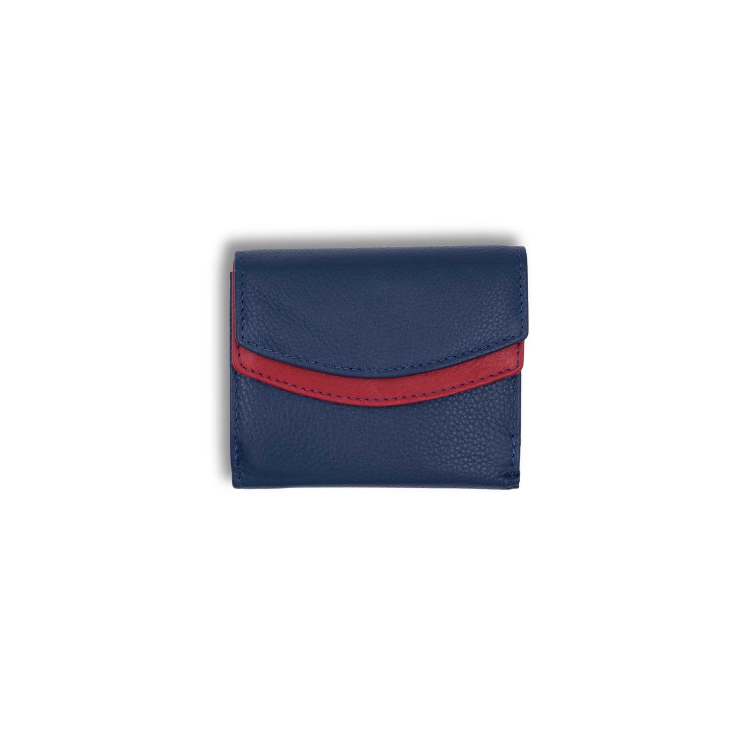 Women's Royal Blue Leather Wallet – Compact Trifold Purse with 6 Card Slots, 2 Note Compartments & 2 Zip Pockets | Elegant Daily Hand Wallet & Gift for Women-image-45