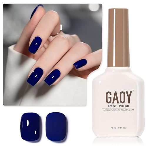 GAOY Deep Blue Gel Nail Polish, 16ml Soak Off Gel