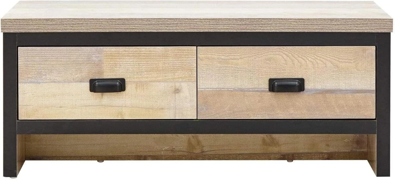 GFW Boston Oak Wooden 2 Drawer Coffee Table