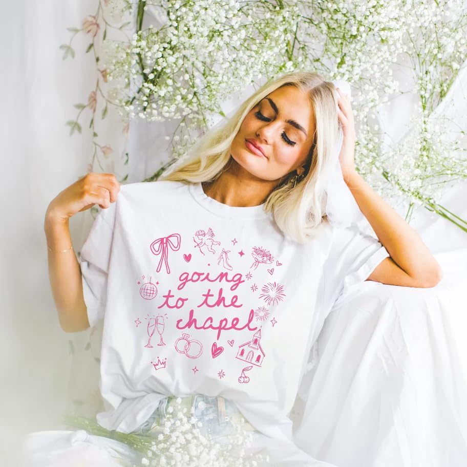 Going to The Chapel Shirt Bride to Be Tshirt Bride Engaged Tee Bachelorette Wedding Party Casual Short Sleeve Tops - Image 2