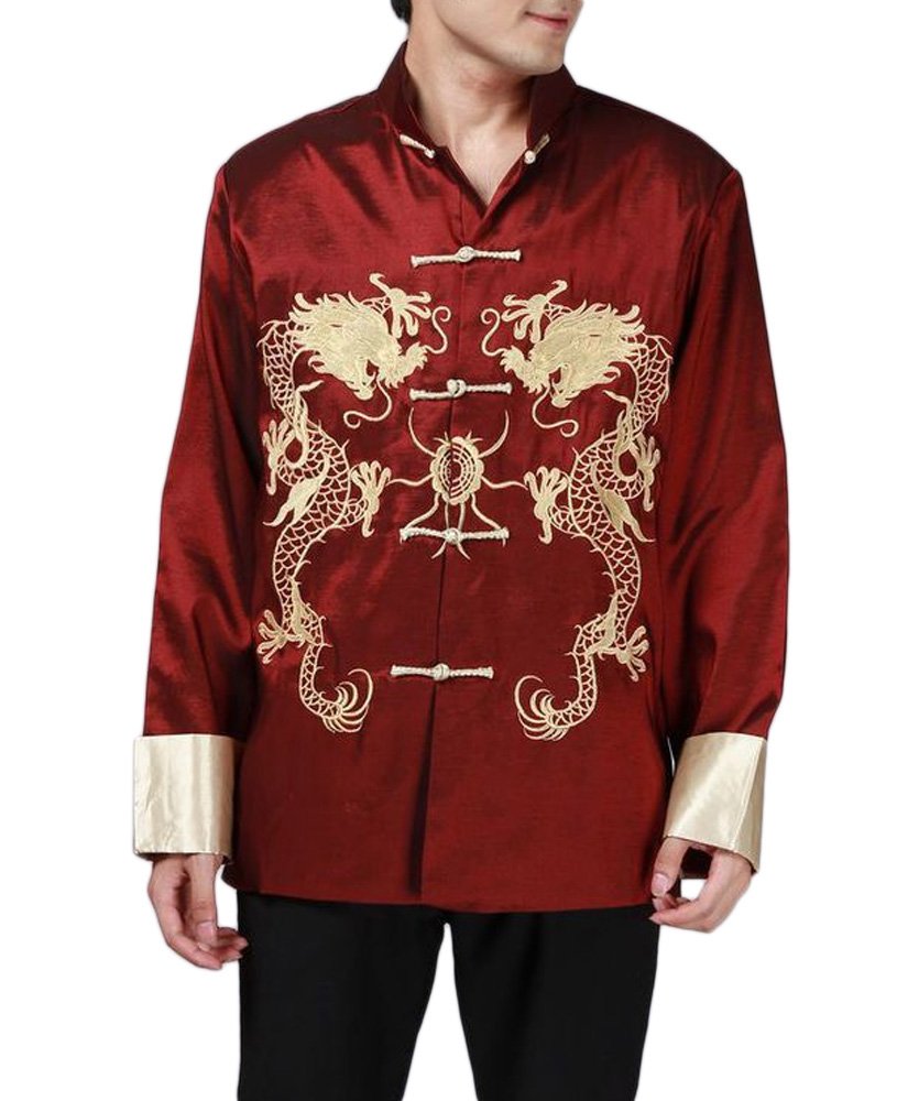 Mens Oriental Tai Chi Kung Fu Tang East Asian Chinese Top Jacket Coat