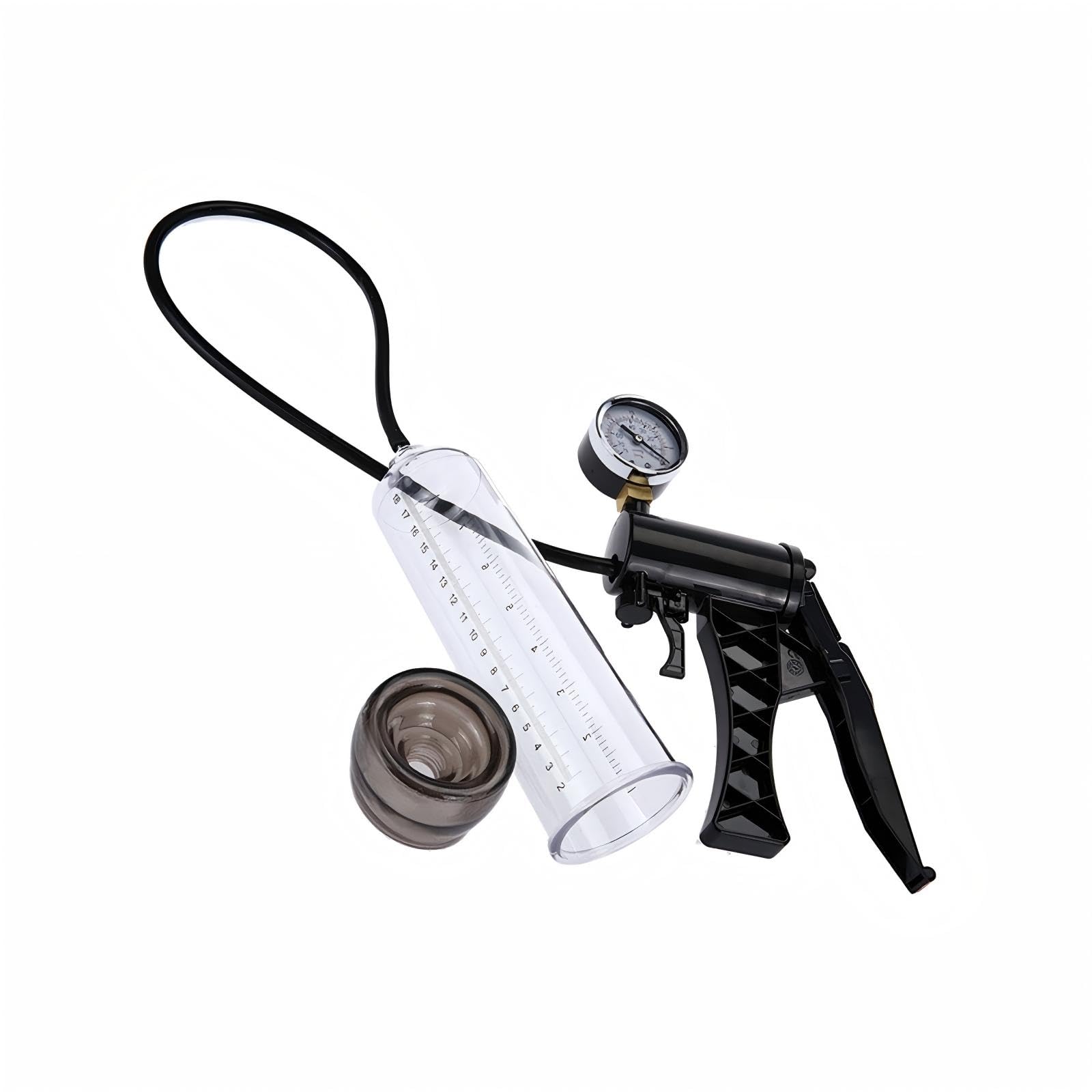 Pompe a Penis avec Manomètre Sex Toys Pompes à Pénis Manuelle avec 6 Anneaux pour Agrandir Son Pénis Pompe Penis avec Lignes Graduées pour l'Exercice de l'Erection du Pénis Masculin (A)
