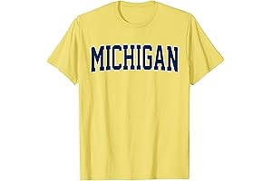 Vintage Michigan Blue Maize Retro Font Michigan T-Shirt Gift