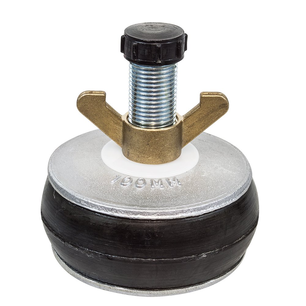 Verstellbarer Rohrstopfen ALU 4“ für Rohr-Innen-Ø 97 – 111 mm, mit 1/2“ Hohlgewinde (weitere Größen verfügbar)