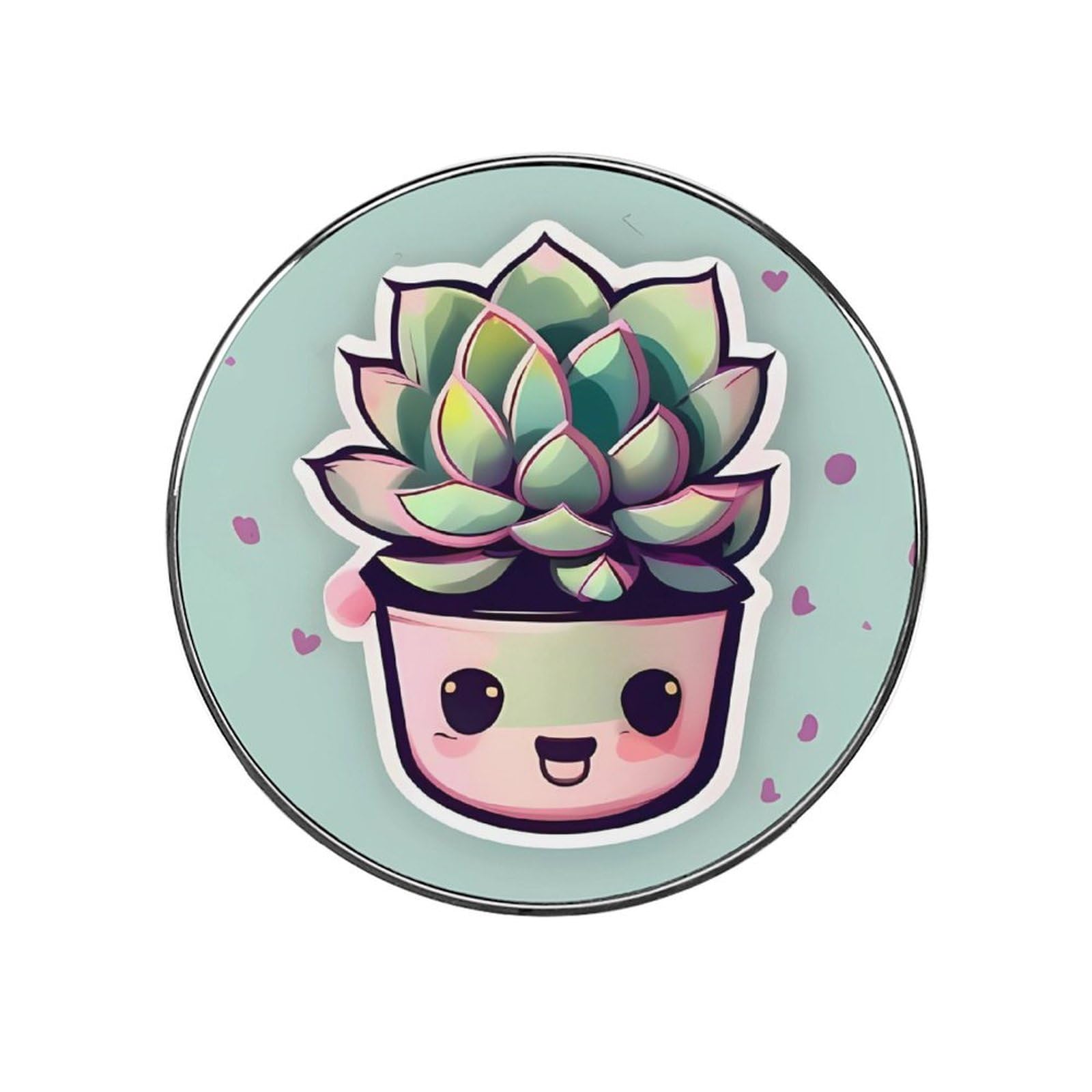 Adfgyerh Style Smiling Succulents Refrigerator Magnets Circular Design，Stickers Home Decorations，Fridge Magnets For Fridge Plant Lovers Kitchen Office Locker Whiteboard Car Garage Decor.