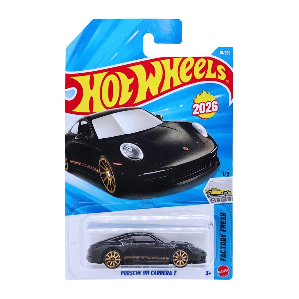 Hot Wheels Porsche 911 Carrera T Black 1:64 Scale - Image 1
