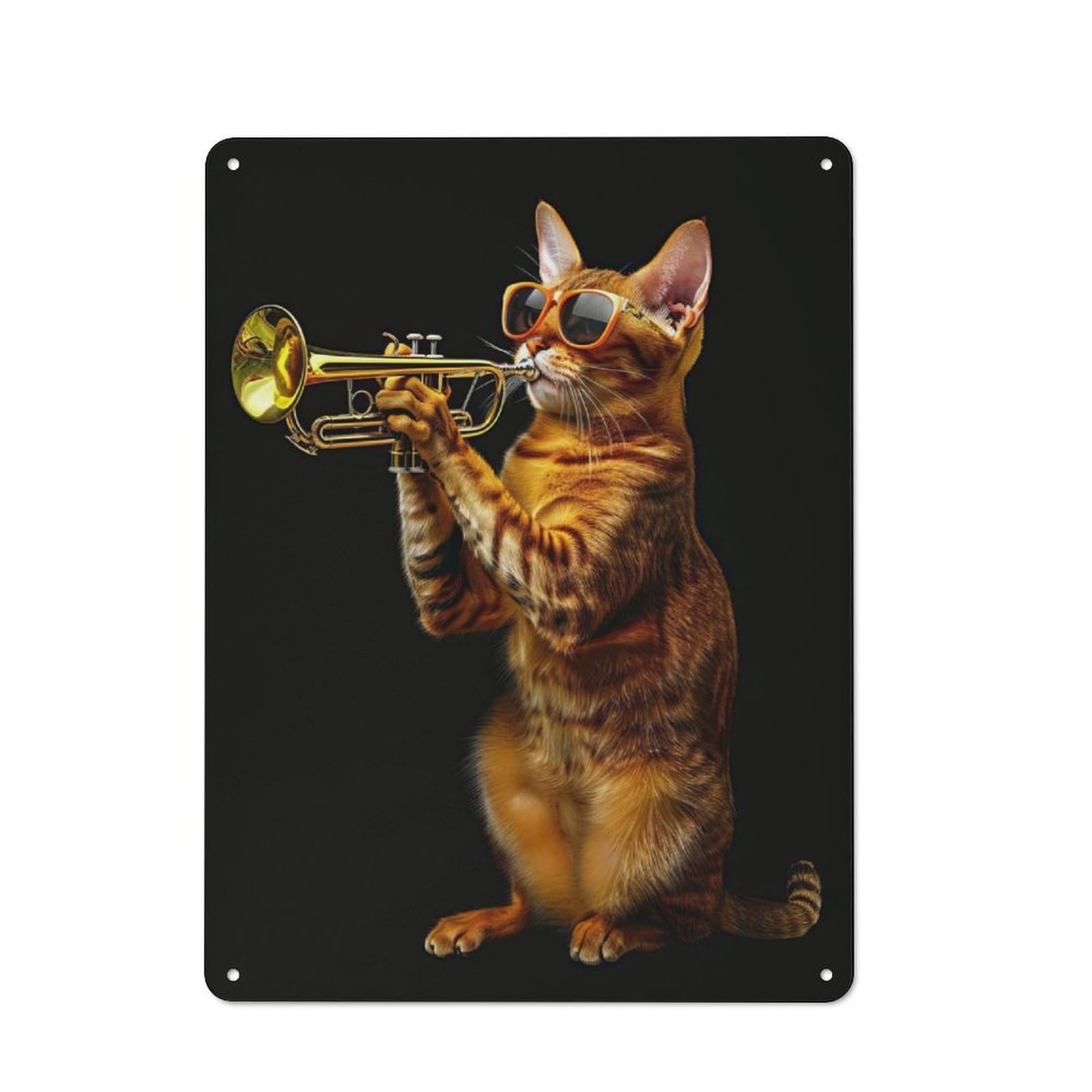 Junmoney Abyssinian Trumpet Retro Tin Wall Plaque 40X30cm For Kitchen Or Home Bar, For Home Interiors, Feature Walls And Decorative Displays
