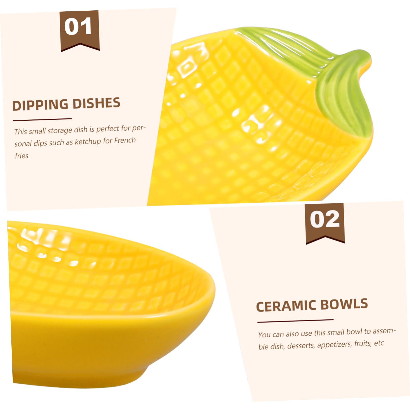 Unomor Creative Cartoon Ceramic Dipping Sauce Plate Versatile Appetizer Dish for Snacks Sushi and Seasonings for Entertaining and Parties Ceramic Design