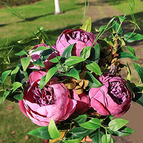 Luyue 2Pcs Vintage Artificial Peony Silk Flowers Bouquet Home Wedding Decoration(Purple) #TOP4
