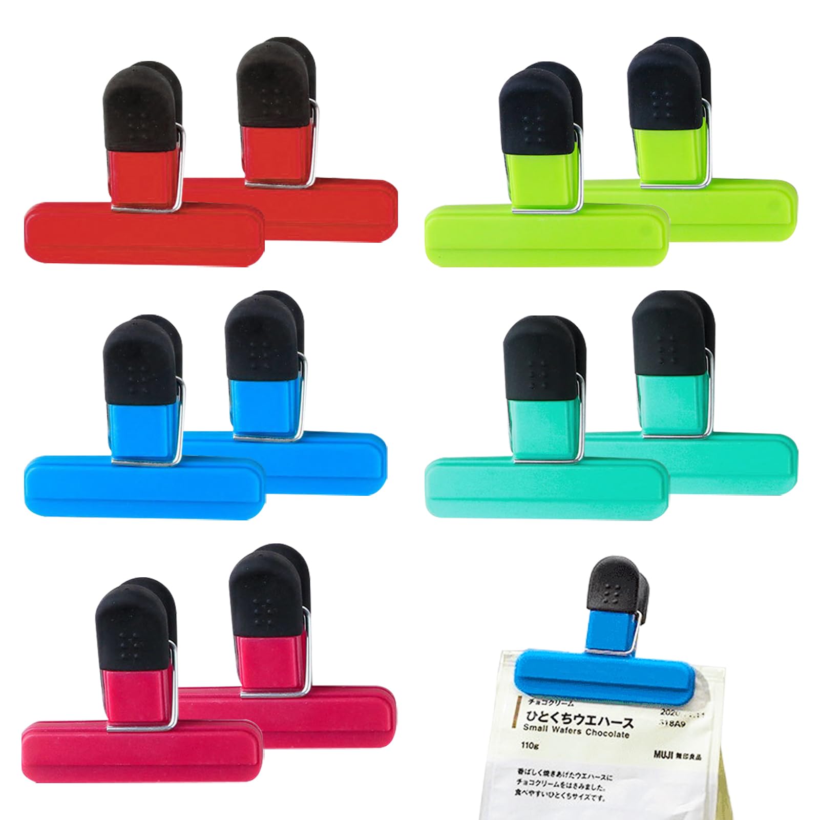 10 Pcs Reusable Food Clip, 3 Inch Multicolor Plastic Food Seal Clips, Kitchen Clip for Food Storage, Sealing Clips for Keeping Fresh, Bag Clips for Sandwich, Snacks, Coffee, Office, Travel, Camping
