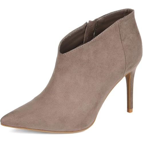 Journee Collection Womens Demmi Bootie with Pointed Toe and Inside Zip Closure