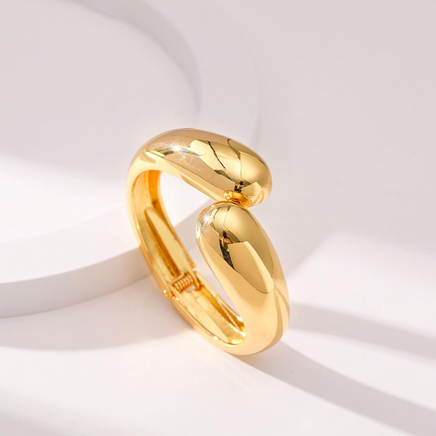 Long tiantian Gold Bangles for Women Chunky Bangle Cuff Bracelets Stack Non Tarnish Trendy Jewelry Set Gifts for Her - Image 5