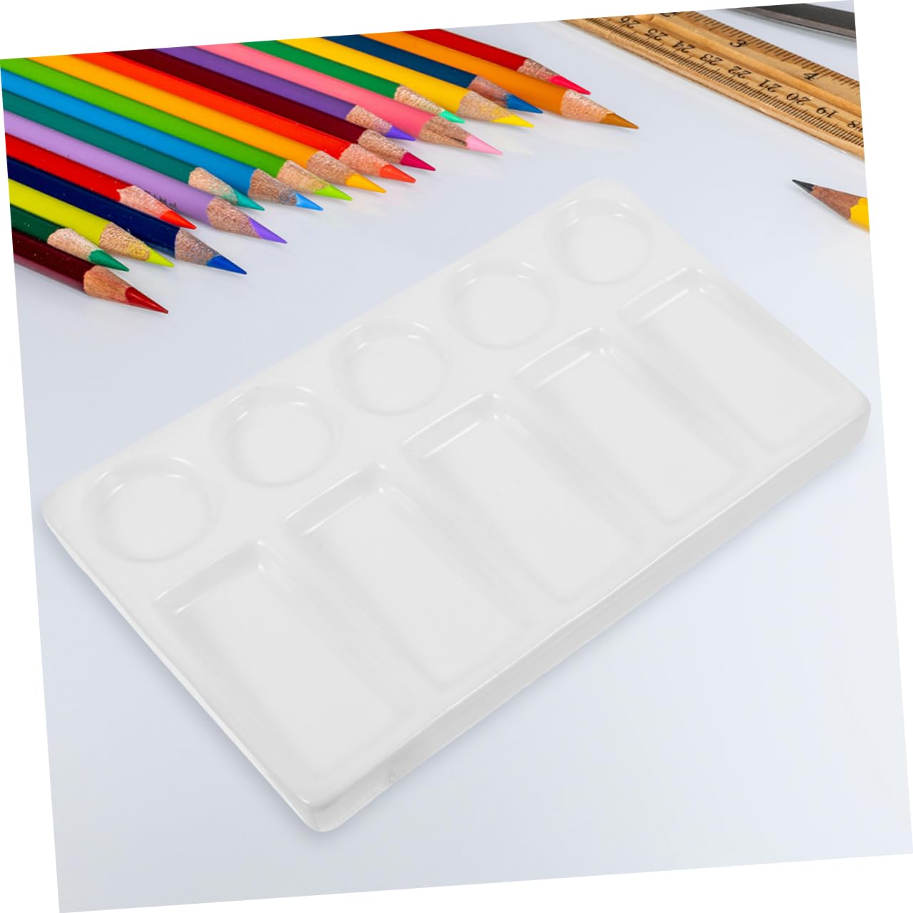 NUOBESTY 2stücke Aquarellpalette Rechteckig Mulden für Farbenmischen Geeignet für Kunst Schule und Basteln Sowie für Öl und Aquarellfarben