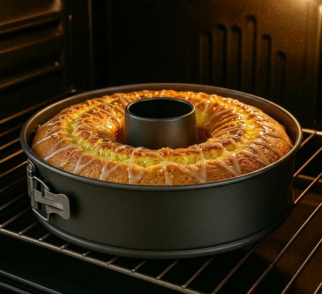 Happy Friends - Tortiera 26 cm Apribile con Cerniera - Stampo Tortiera Apribile 2 Fondi - Teglia per Dolci Rotonda da Forno con Rivestimento Antiaderente - Stampo per Ciambella - 26 cm