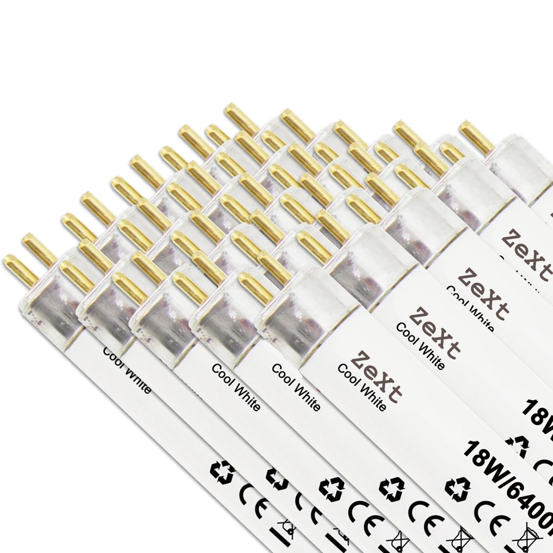 ZeXt 25 bombillas fluorescentes 18 W 864 6400 K luz diurna neón, 60 cm T8