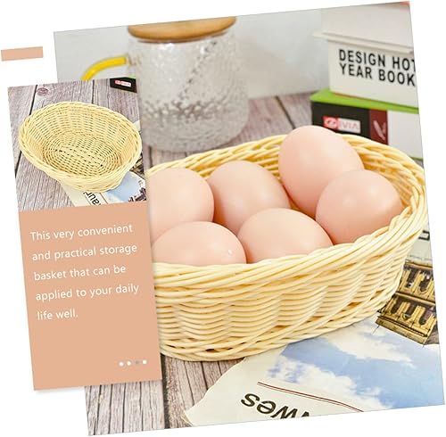 Miniatura 9 de Cabilock Cestas para estantes Soporte de almacenamiento decorativo Cesta tejida de imitación de ratán para artículos diversos de joyería