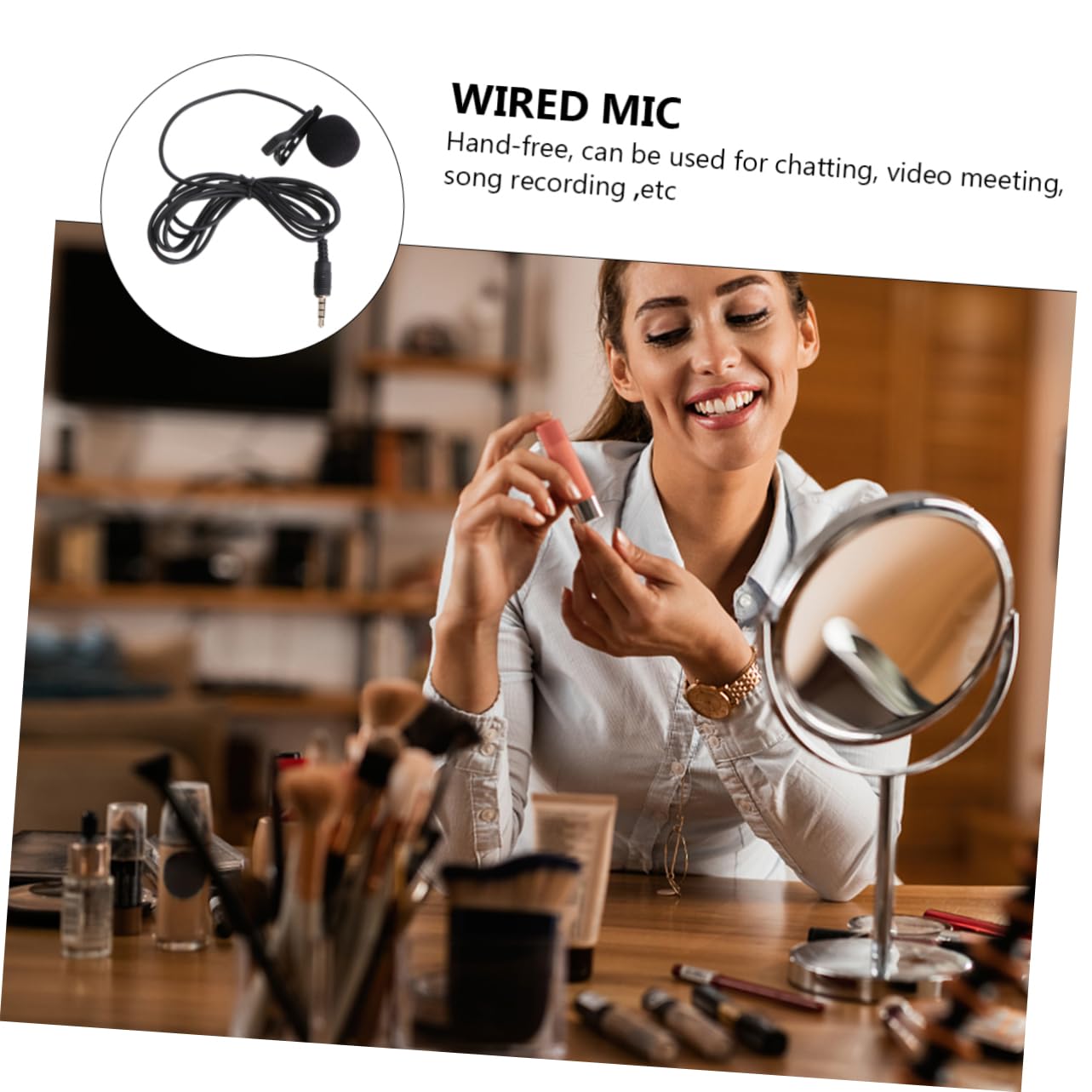 Hemoton Metal Lapel Mic Condenser Phone Wide Frequency Response Clip-on for Chatting Recording