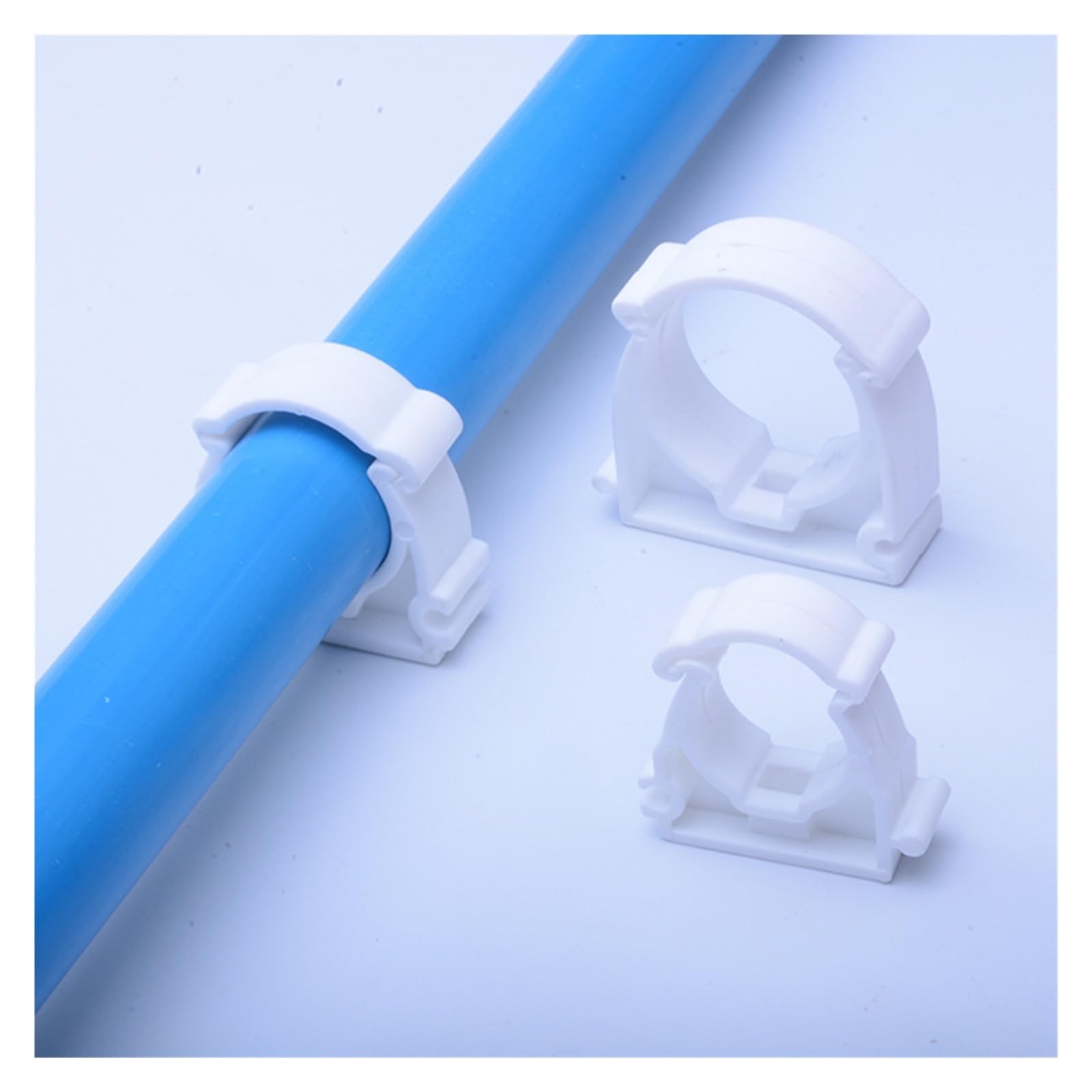 Plastikowe klipsy do węży 10 sztuk/partia biały uchwyt zacisku U zacisk rury wodnej średnica 16mm 20mm 25mm 32mm 40mm 50mm zacisk rury(50mm)