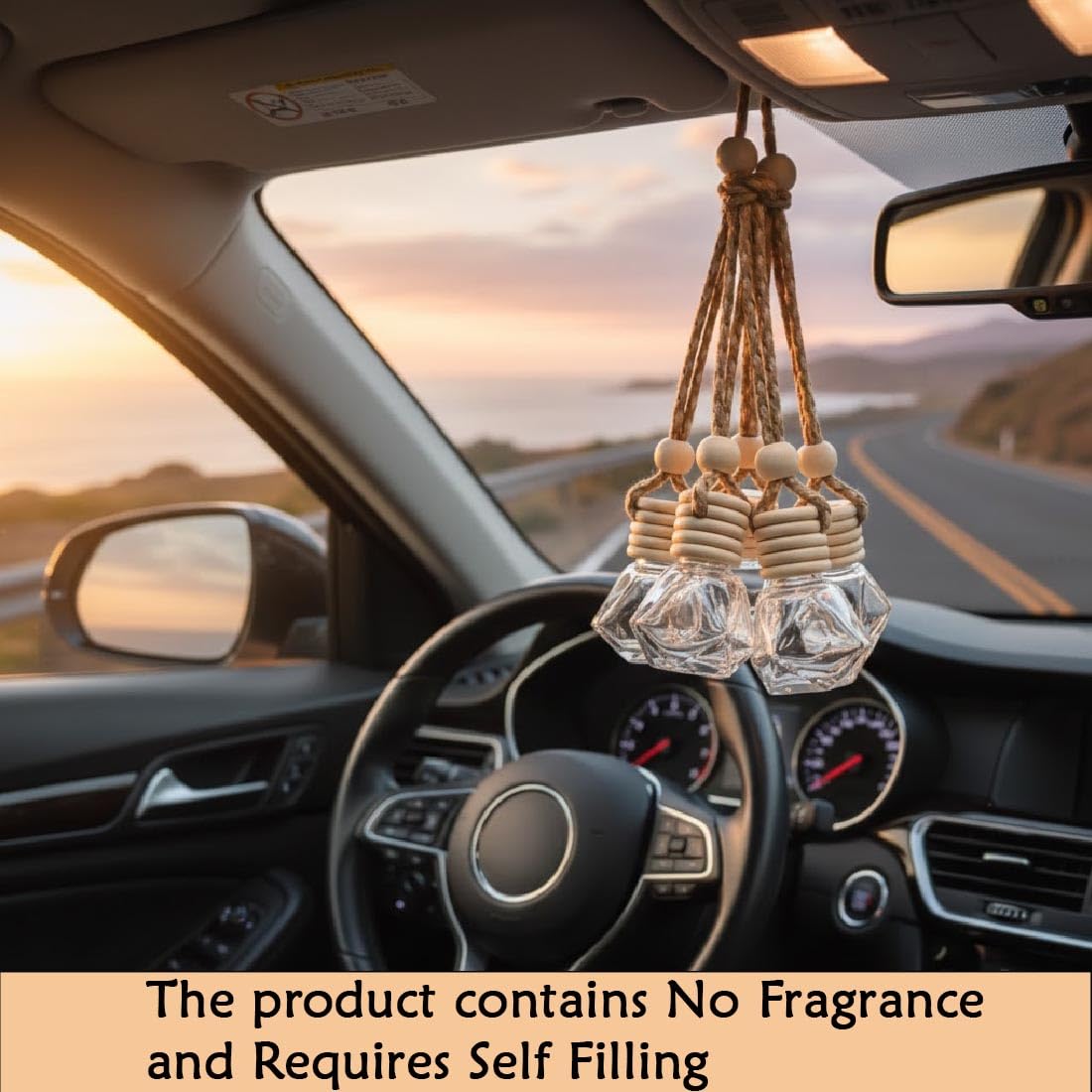 Car Diffuser Bottle,Automotive Use|4 Pack Combo Pack 8ml|Hanging Glass Bottle,Car Interior Accessories|Hanging Diffuser for Home/Office/Suv's 3