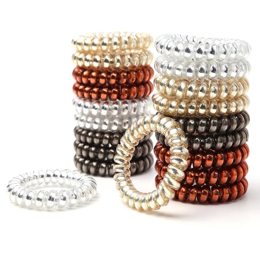 Soika® Telephone Wire | Spiral Elastic Band | Bracelet | Ponytail Holder Hair Rubber Bands (Metalic, 3) (B0CNRR9D2M) Amazon Price History, Amazon Price Tracker