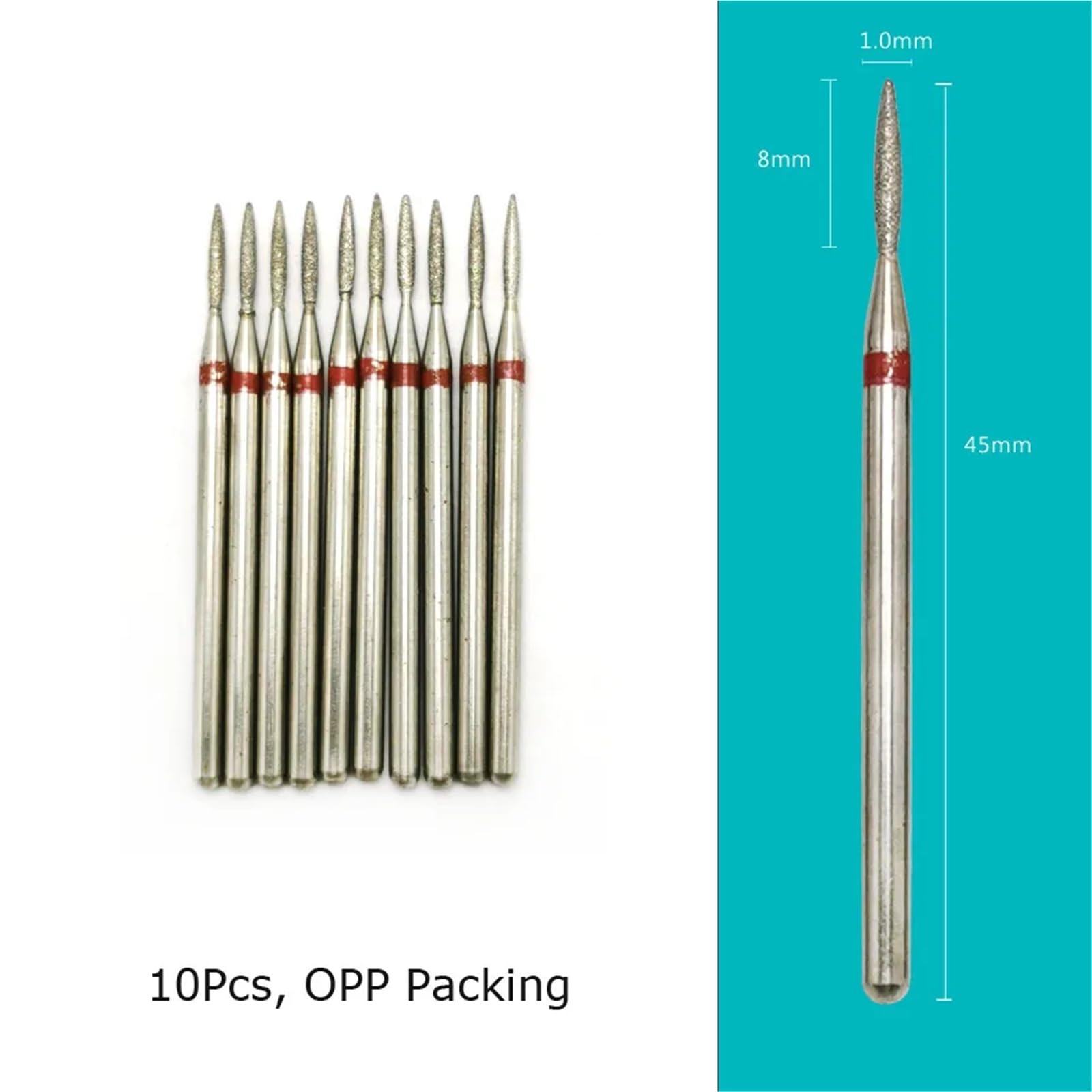 Punte for trapano for unghie, frese diamantate for manicure, fresa for cuticole, 1 pezzo(GD0307D-M(D))