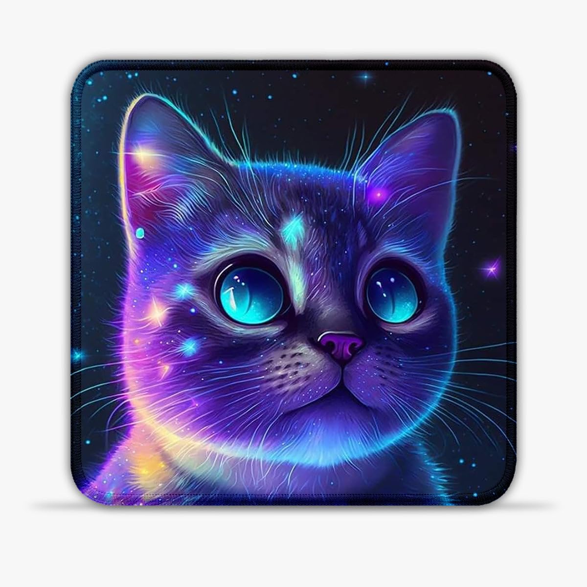 LJSPTU Alfombrilla de ratón con diseño de gato (11,8 pulgadas), alfombrilla de escritorio ecológica, superficie antibacteriana, bordes reforzados, antideslizante para velocidad y control