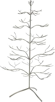 Tripar Christmas Tree Ornament & Jewelry Display, Silver Finish 3 Foot Height - Decorative Wire Stand and Necklace Holder - 5 Tiers of Branches, Perfect for Wrought Iron Trees - Perfect Holiday Gift