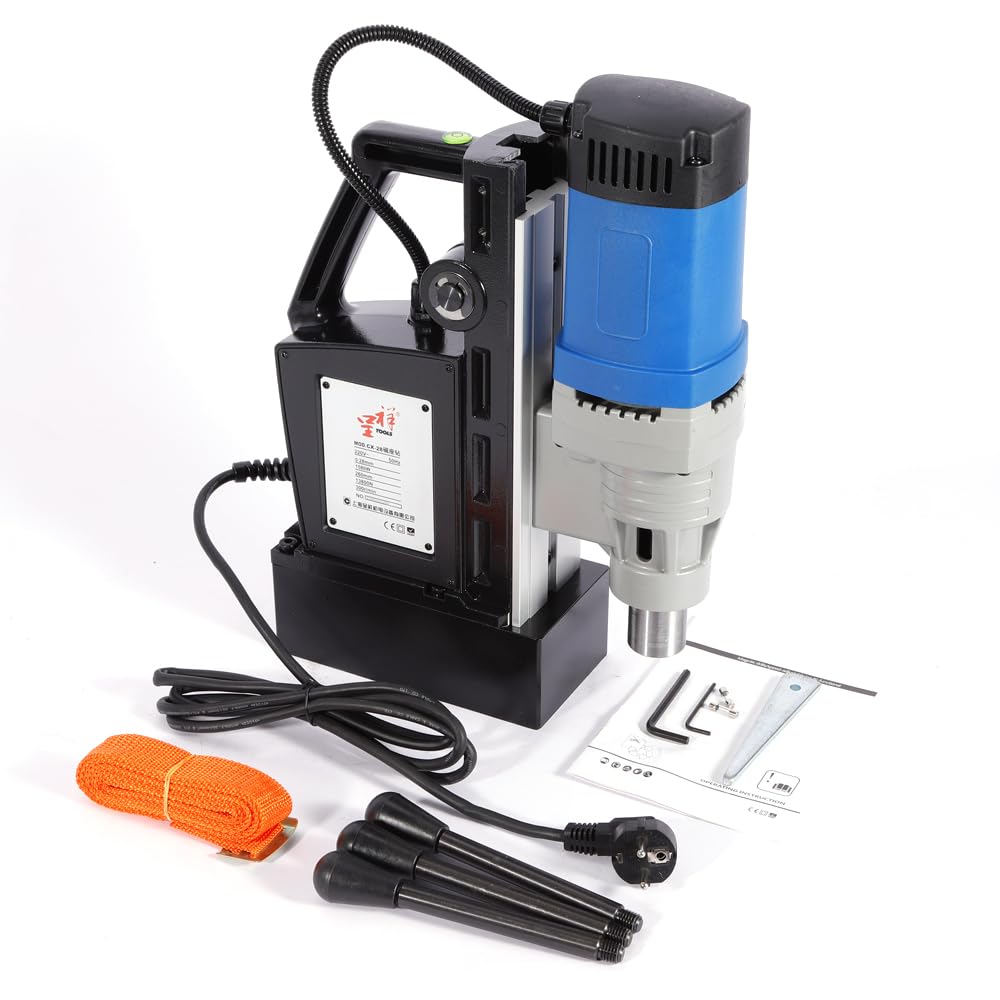 Trapano Magnetico 1680 W | Carotatrice Fresatrice Colonna Elettromica 3-28mm | 300 RPM Velocità mandrino (velocità a vuoto) Trapano a carotaggio magnetico