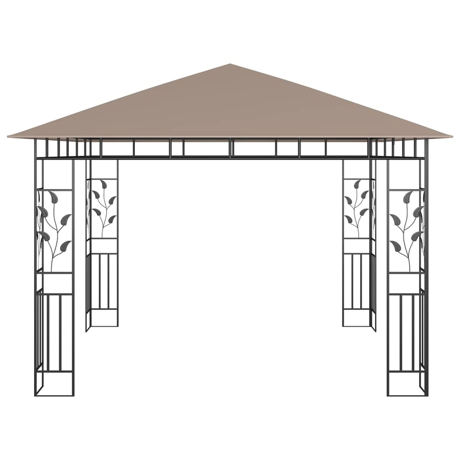 Gazebo con Zanzariera Luci LED 3x3x2,73 m Grigio Talpa,Gazebo Pergola Con Telo Impermeabile Richiudibile E Struttura Rettangolare In Acciaio Inossidabile Ad Alta Densità, Per Arredo Giardino,