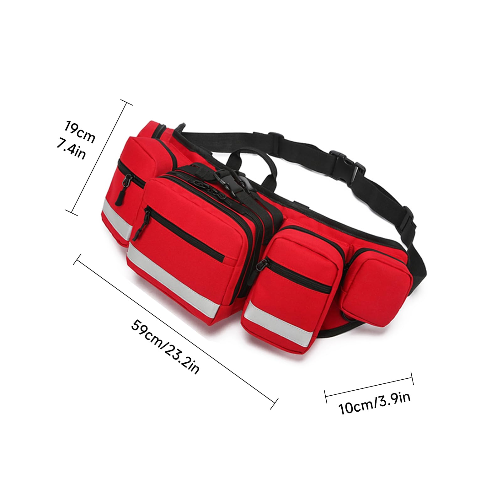 Riñonera grande de primeros auxilios, bolsas médicas de primeros auxilios EMS, bolsa de primeros auxilios vacía portátil con múltiples bolsillos internos y cinturón y hebilla ajustables, ideal para