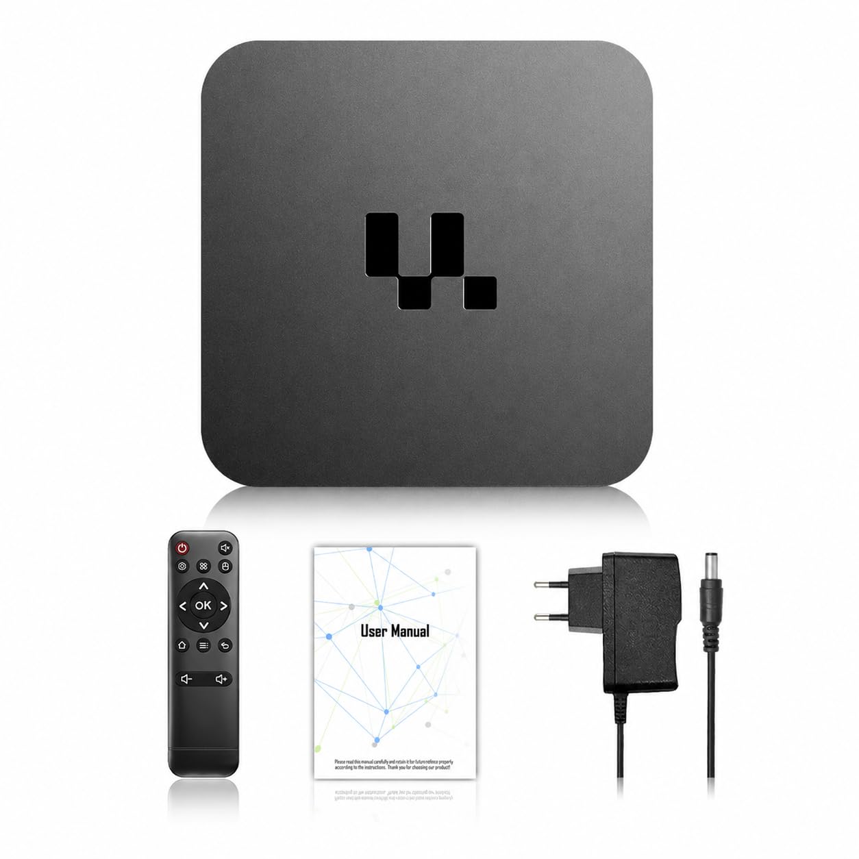 Cuifati Android 12.0 TV Box, Dwuzakresowy Odbiornik WiFi 4K UHD 2.4G i 5G, 2 GB RAM 16 GB ROM Streaming Android TV Box z Pilotem do Strumieniowego Przesyłania Filmów z Gier (wtyczka UE)