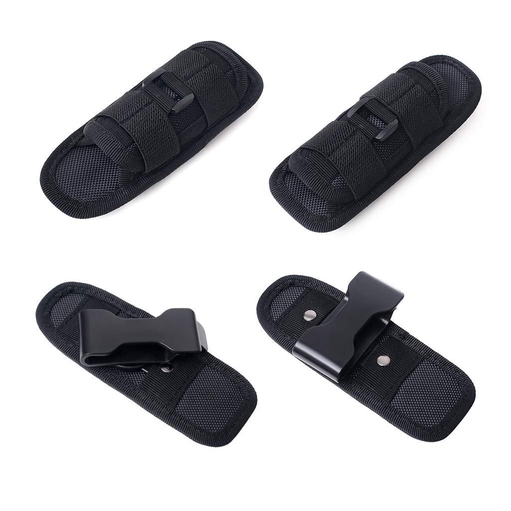 10 x Taschenlampen-Holster, Gürtel-Tragetasche, Halter mit 360 Grad drehbarem Clip