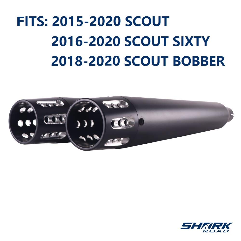 SHARKROAD 3 Inch MiniTorpedo Style Black Slip On Mufflers, Deep Rich