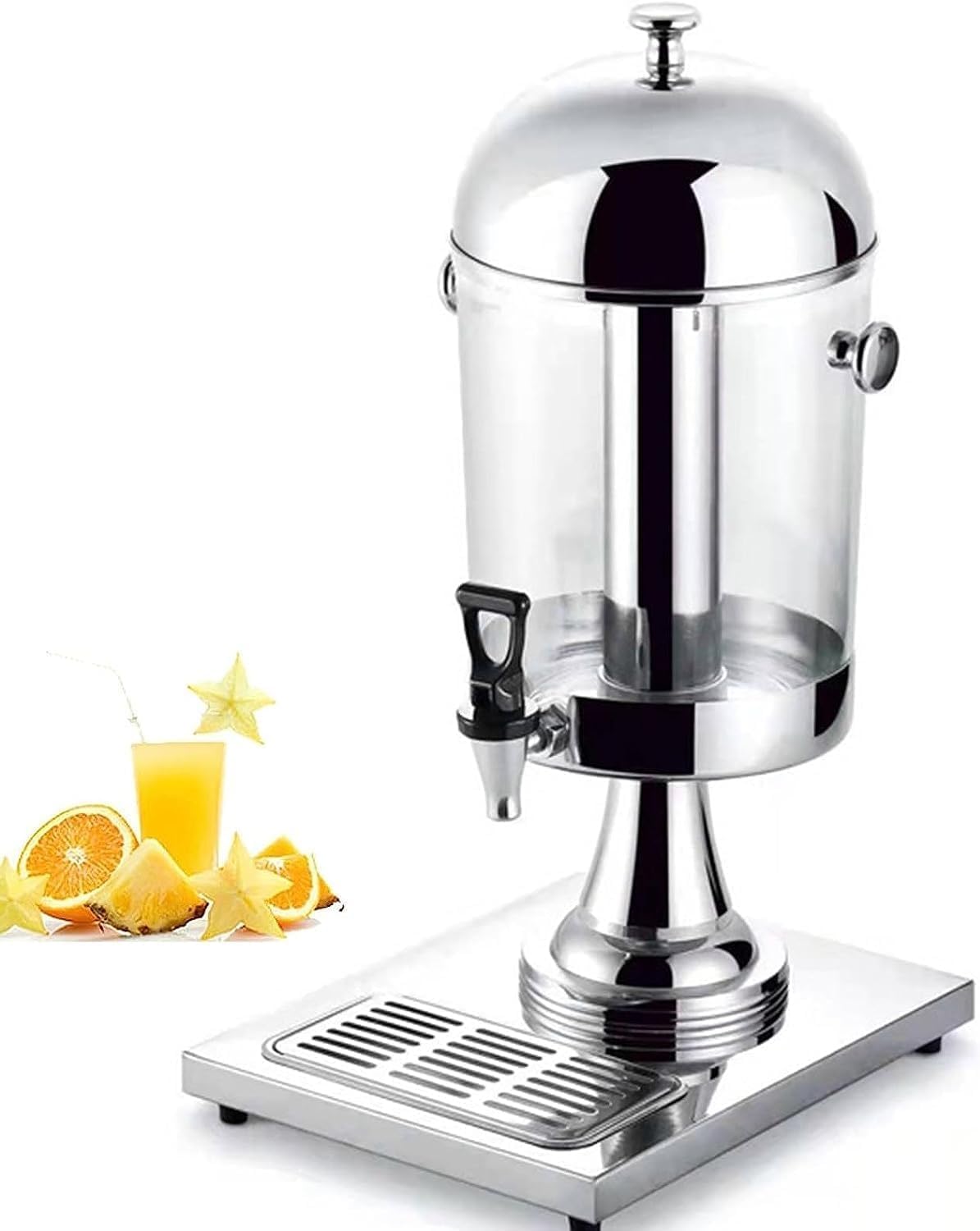 asdchZen Stainless Steel Beverage Dispenser With Tap, Commercial Hot Cold Beverage Machine, Juice Machine For Parties Buffet Catering,Silver-8L