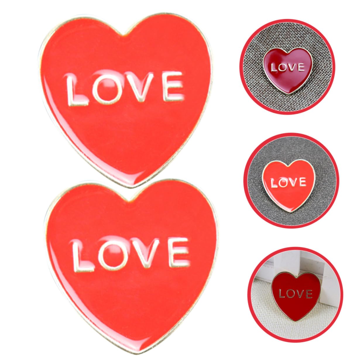 SHERCHPRY Brosche Dekoration Kuschelig Weihnachten Für Valentinstag Abzeichen Halter Boutonniere Kappen Eincremehilfe Anstecknadel Für Kleidung Stellnadel Legierung Rot
