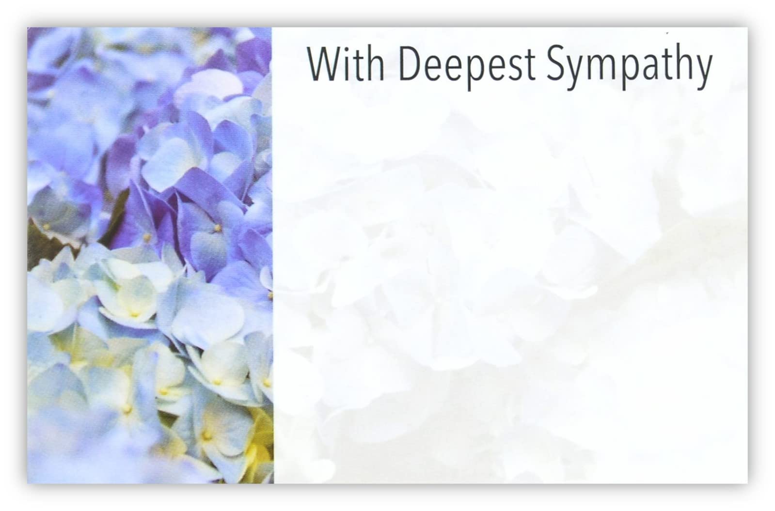 celloexpress Deepest Sympathy (Hydrangea) Flower Message Cards - 60mm x 90mm - Bereavement Florist Card Sympathy Condolences Notes (Pack of 100) โ image 1