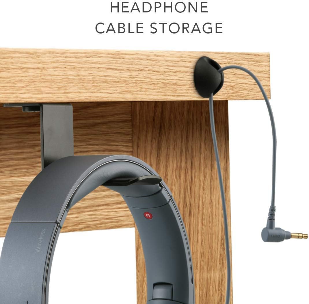 Hommie Supporto per Cuffie, Gancio Appendi Cuffie in Metallo a 360 Regolabile, Supporto da Incollare Ganci Universali per Tutte Le Cuffie, Ganci Adesivi per Appendere la Borsa o i Altri Articoli Nero