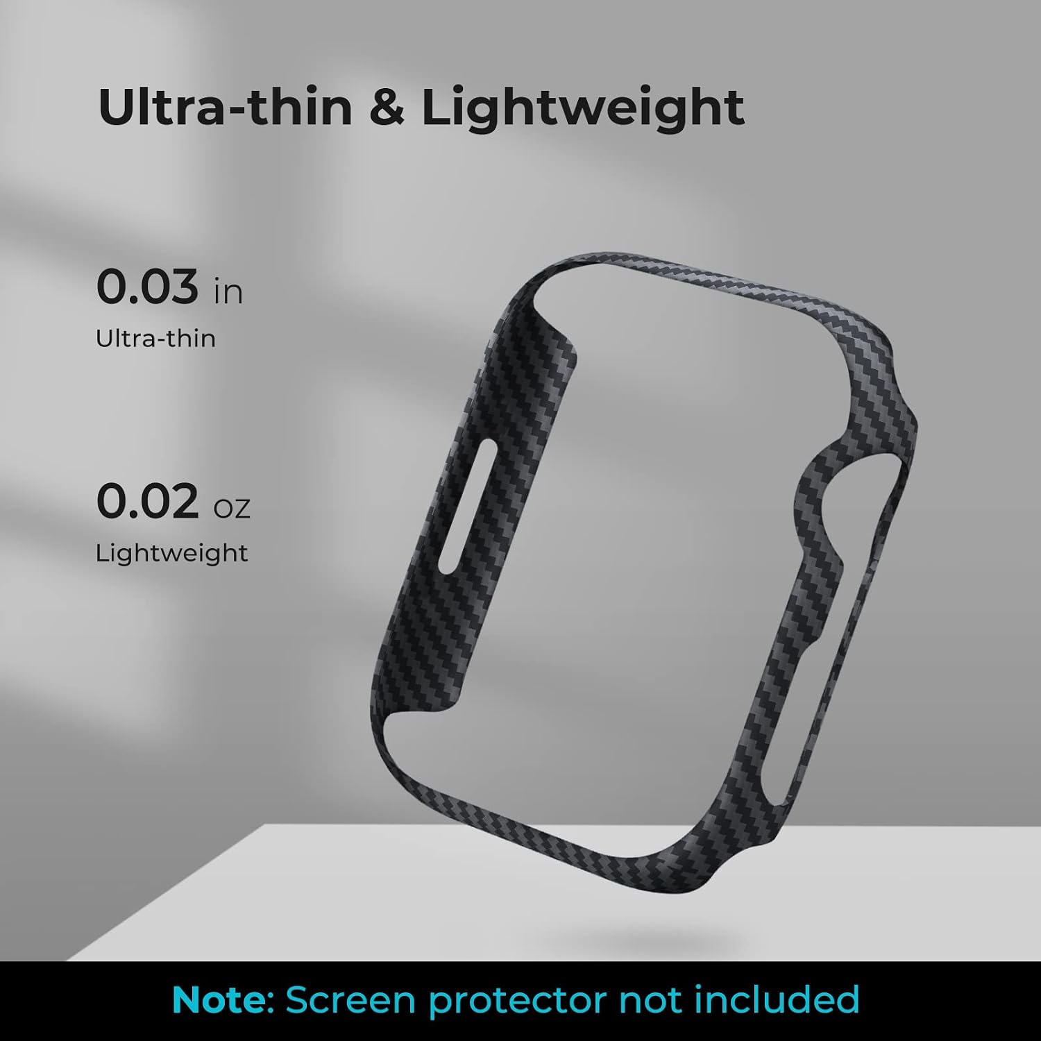 PITAKA Air Case for Apple Watch Series 8/7, 41mm Exquisite Refined Minimalist Slim Apple Watch Case Protective Watch Case - Aramid Fiber
