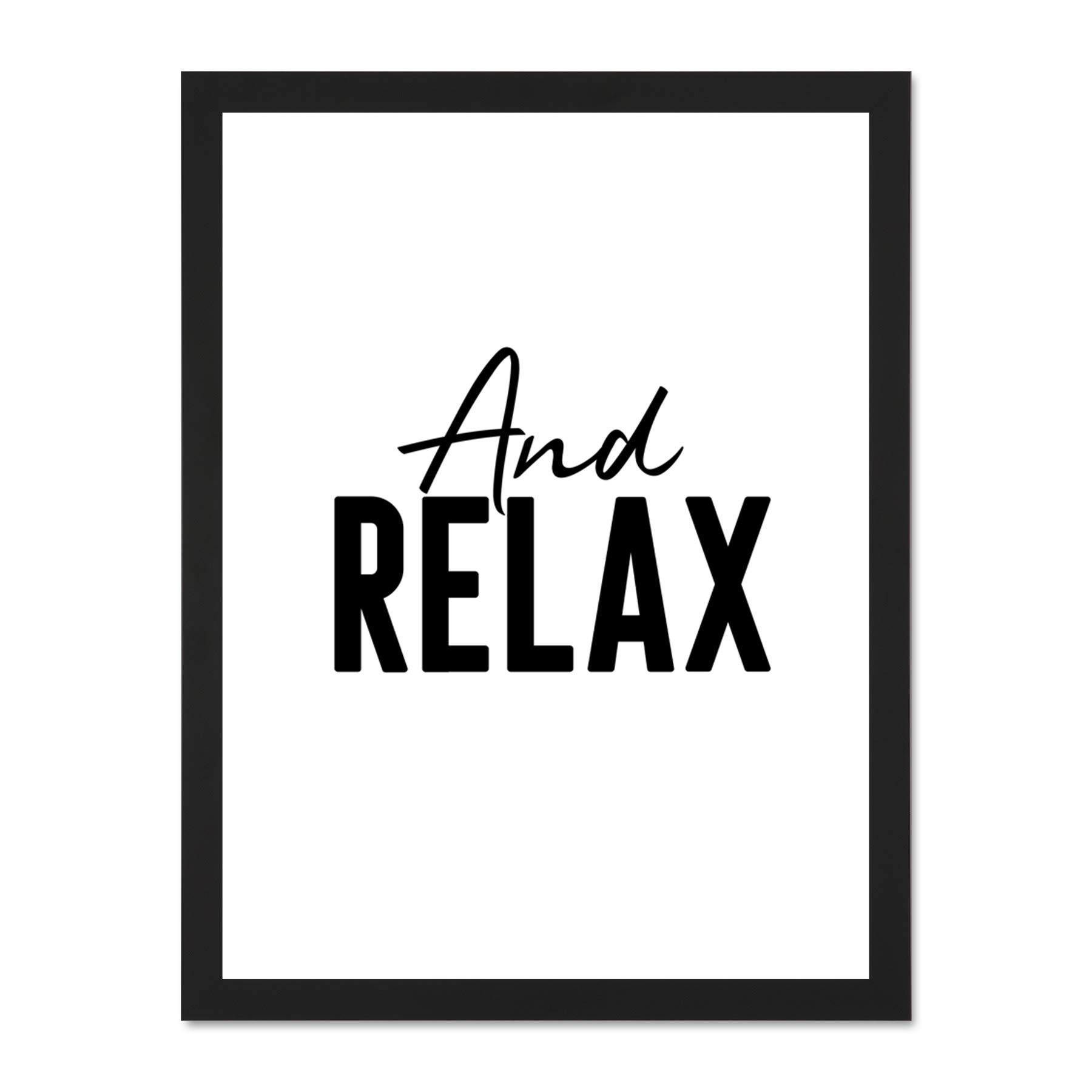 Wee Blue Coo And Relax Typography Large Framed Art Print Poster Wall Decor 18x24 inch