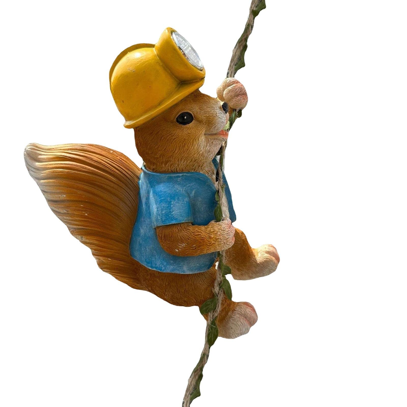 Statua Solare Animale da Esterno in Resina con Illuminazione per Decorazione Parete Giardino Ornamento da Appendere su Albero O Recinzione Adatta per, Scoiattolo