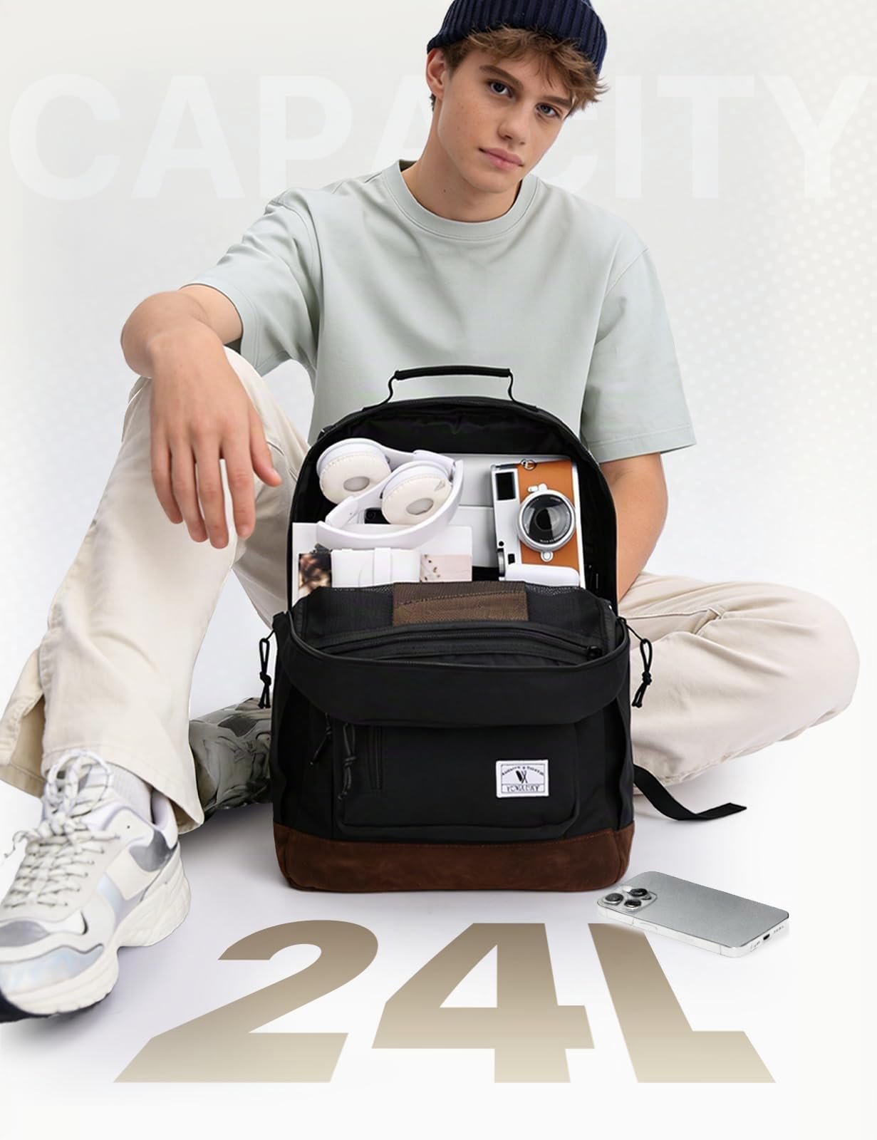 VX VONXURY 17 Zoll Schulrucksack für Teenager,Herren und Damen | Ca. 24 L Volumen, großes Laptopfach, viel Platz für Bücher; wasserabweisend für Schule, Uni und Arbeit