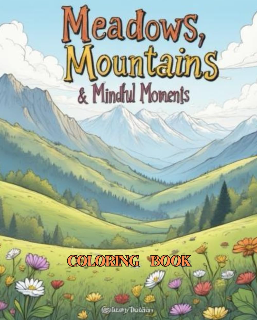Meadows, Mountains & Mindful Moments Coloring Book - Nature Coloring Book - Featuring Stunning Landscapes - For Teens, Adults and Elderly