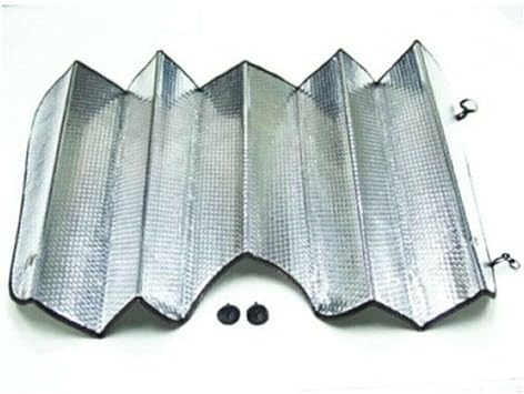 Araba Ön Cam Güneşliği 130x60 cm | Parlak Folyolu Katlanabilir Oto Güneşlik | Alüminyum Yüzeyli Araç Güneşten Koruyucu Perde Branda | Universal Boy Oto Güneşlik