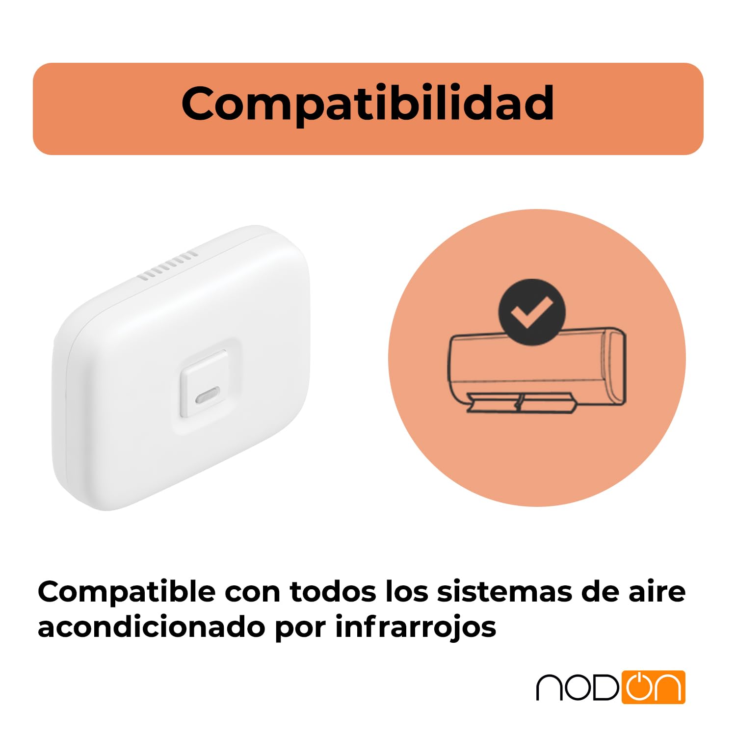 NodOn - Zigbee 3.0 Controlador IR para Aire Acondicionado - Domotizar Aire Acondicionado Inteligente - On/Off, Uso Simultaneo Mando Original - Compatible Home Assistant, Z2M, Homey y ZHA