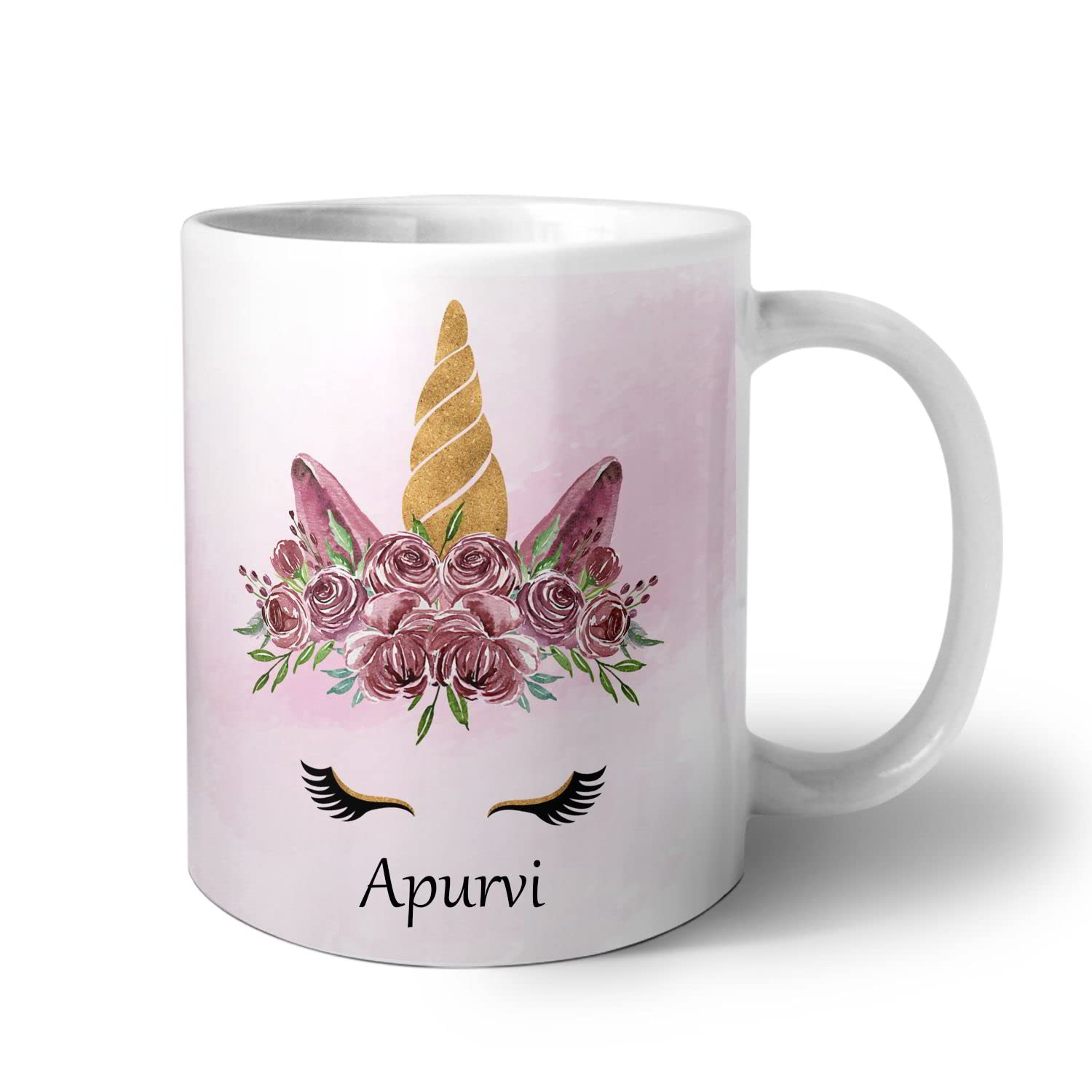 ASHVAH Unicorn Apurvi Name Ceramic Coffee Mug and Coaster Combo Gift (Pack of 2) for Daughter, Sister, Wife, Name -Apurvi 2