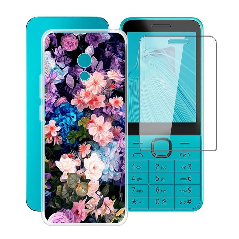 ZXLZKQ Case for Nokia 235 4G 2024 (2.80 inches) with 1 x Tempered Glass Screen Protectors