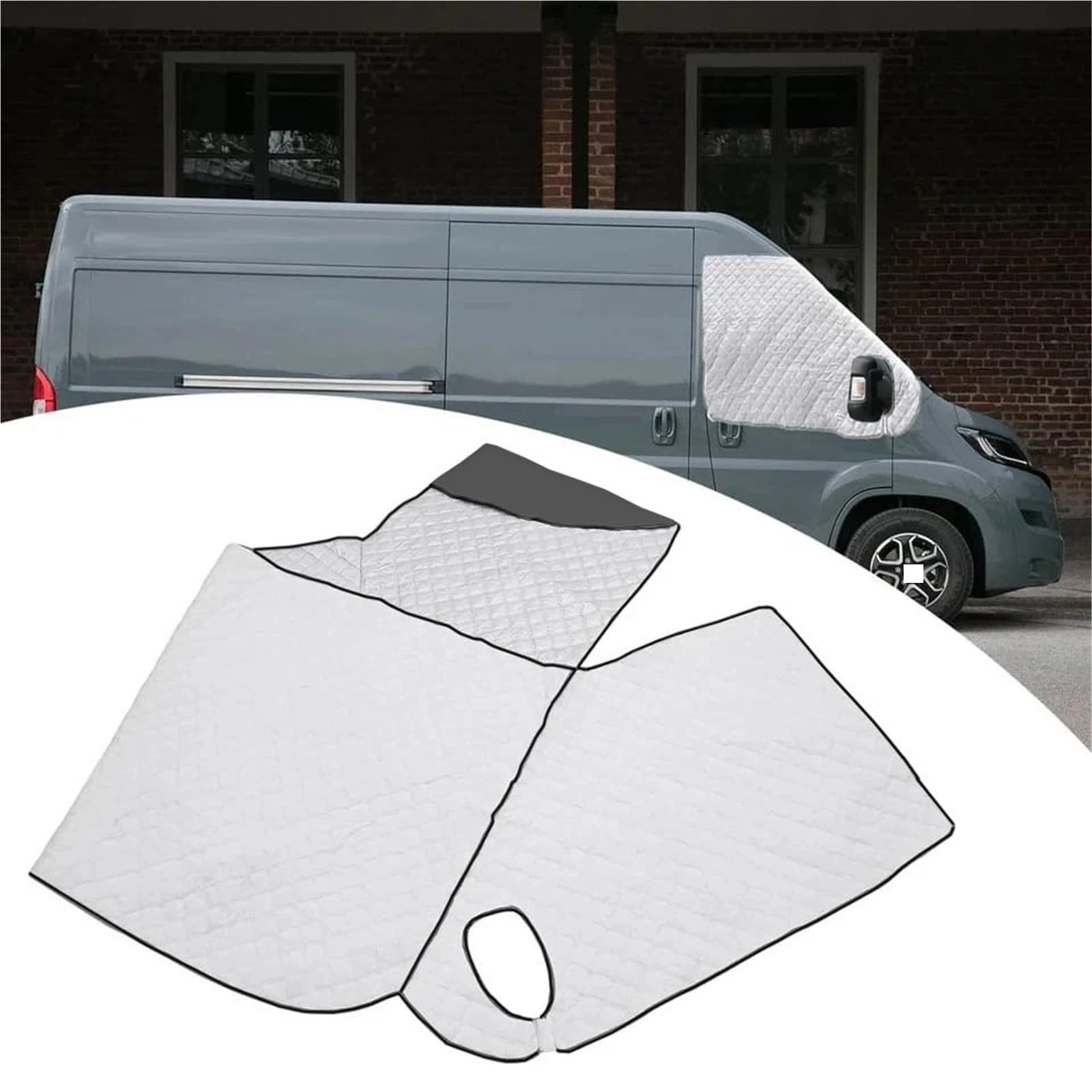 Parasoles Coche para Fiat Ducato, para Peugeot Boxer, para Citroen Relay Motorhome, Cubierta De Pantalla Térmica para Parabrisas, Persianas Negras